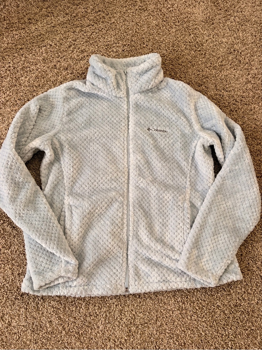 Columbia Light Blue Fleecy Full-Zip Jacket
